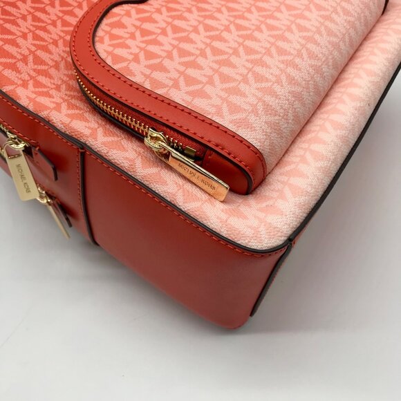 Michael Kors Red Clay Jaycee Zip Pocket Backpack Bag - Picture 9 of 11